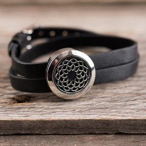 Metal Wrap Style Diffuser Bracelet - Circle (Black)