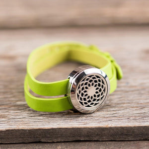 Metal Wrap Style Diffuser Bracelet - Circle (Green)