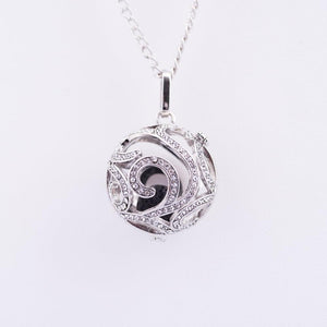 Luxe Silver Crystal Ball Cage Locket