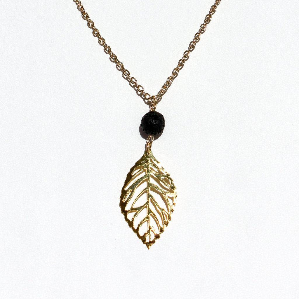 Gold Leaf Aromatherapy Necklace