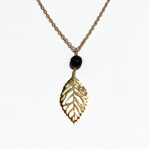Gold Leaf Aromatherapy Necklace